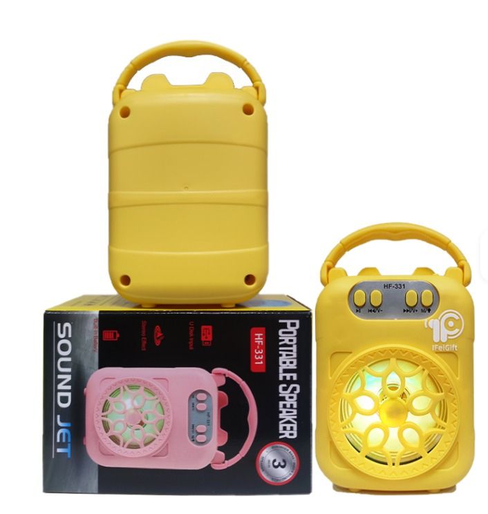 Mini Parlante portatil con Soporte para Celular Amarillo