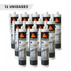 SIKA - Pack 12 unidades Sikasil IA Blanco - Sellante de silicona multiuso para vidrios y ventanas 280 ml