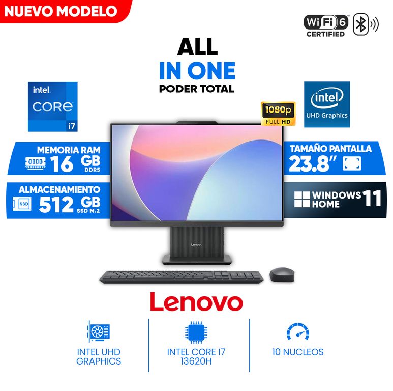 All in One IdeaCentre AIO 24IRH9, 23.8 FHD IPS, Core i7-13620H, 16GB DDR5, 512GB SSD