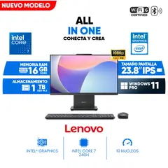 LENOVO - All In One ThinkCentre neo 50a 24 Gen 5, 23.8" Full HD IPS Core 7 240H, 16GB DDR5, 1TB SSD