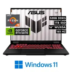 ASUS - Laptop TUF Gaming A16 - AMD RYZEN 9 270 RAM 32GB 1TB SSD NVIDIA RTX 5070 8GB 16″ WUXGA165HZ W11