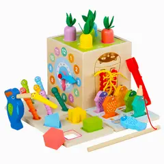 GENERICO - Cubo Didáctico Montessori de Madera 8 en 1