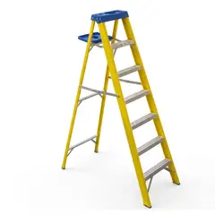 GENERICO - Escalera fibra de vidrio 6 peldaños Wadfow