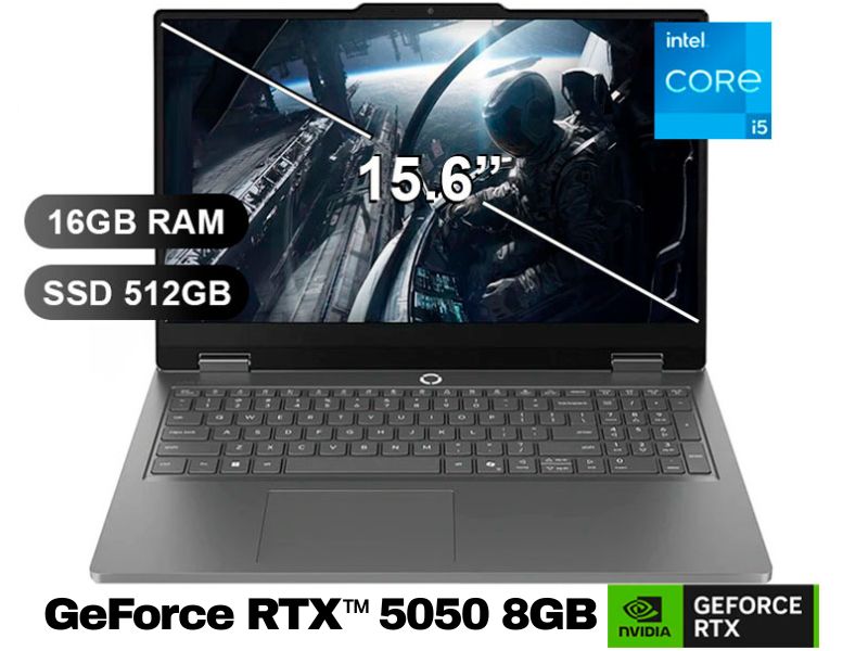 Laptop LOQ 15IRX11, I5-13450HX, 16GB RAM, 512GB SSD, RTX5050, SIN WINDOWS, 15.6 83SC0055LM