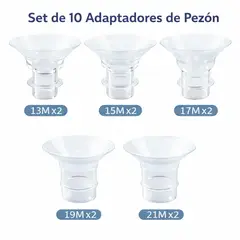 BABY - SET 10 Adaptador para Extractor Comodidad y ajuste de pezon para mamás lactantes