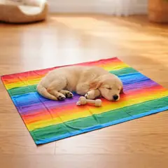 GENERICO - Manta Refrigerante para Mascotas - Diseño de COLORES - 60x50 CM