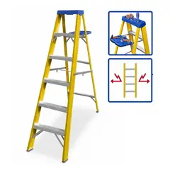 GENERICO - Escalera fibra de vidrio 5 peldaños Wadfow