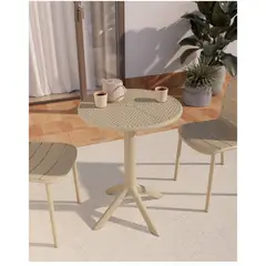 GENERICO - Mesa Circular Comedor Jardín Terraza 60 cm Arena