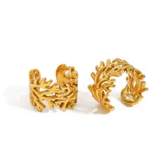 GENERICO - Aretes Ear Cuff Coral Marino Dorado