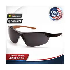 GENERICO - Lentes de seguridad Carhartt Braswell GREY ANSI Z87 Proteccion UV USA BRAND