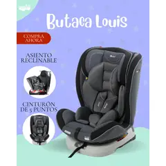 GENERICO - BUTACA LOUIS - ASIENTO PARA AUTO COLOR GRIS OSCURO.