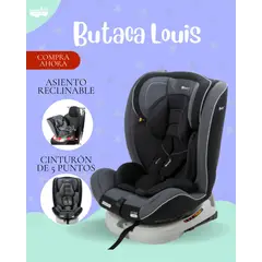 GENERICO - BUTACA LOUIS - ASIENTO PARA AUTO COLOR NEGRO.