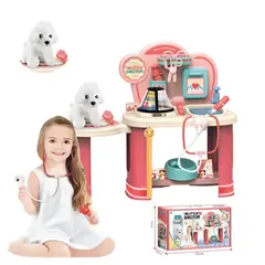 GENERICO - Set de Veterinario Juguete para Niños con Peluche y Accesorios - Rosado