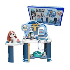 GENERICO - Set Veterinario Doctor Juguete Educativo Mesa Peluche - Azul