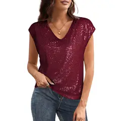 TIOZONEY - Blusa de manga corta para mujer