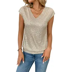 TIOZONEY - Blusa de manga corta para mujer