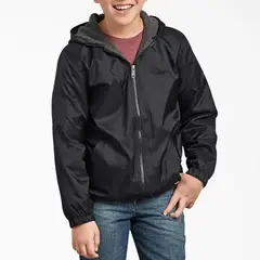 DICKIES - CHAQUETA NYLON CON CAPUCHA FORRADA PARA NIÑOS - NEGRO