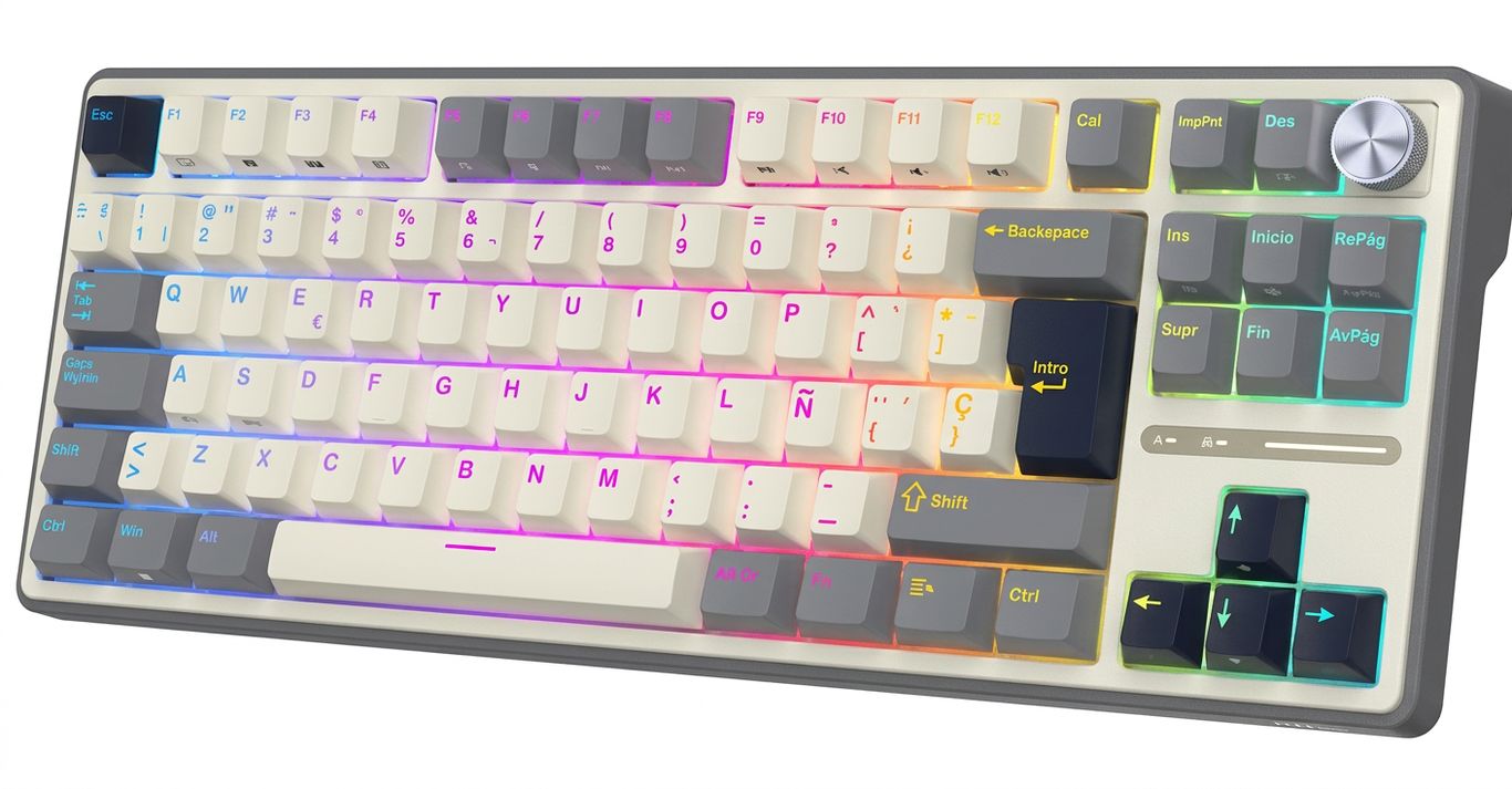 Teclado Mecánico Español RK R87PRO Creamy Switch