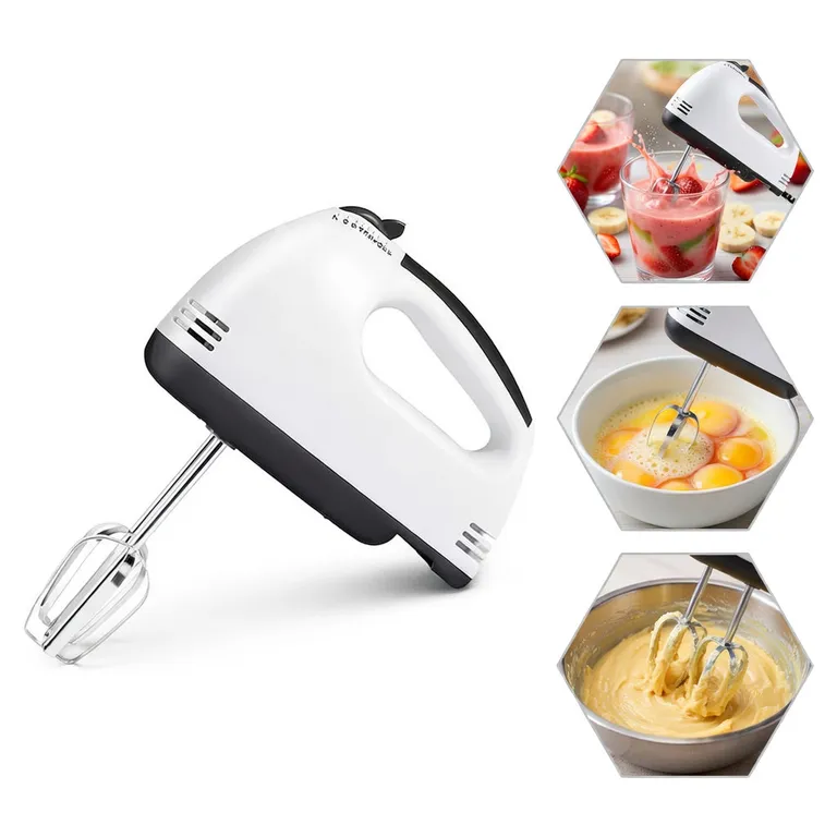 Mezclador Eléctrico Portátil 7 Velocidades - Batidora para Claras, Salsas y Repostería