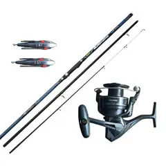OKUMA - EQUIPO DE PESCA SURFCASTING CAÑA 4.20 CARRETE 8000