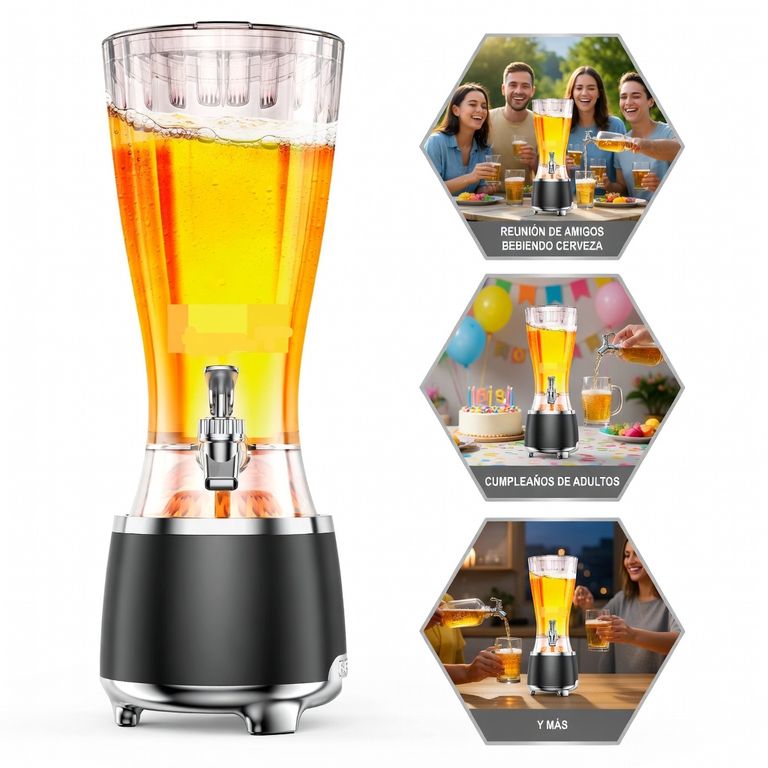 Parlante Bluetooth con Torre Dispensadora 2.5L - El Regalo Ideal para Fiestas y Bar