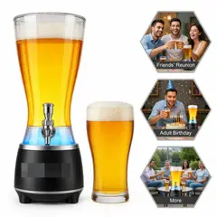 OEM - Girafa de Cerveza 2 en 1: Dispensador 2500mL + Parlante Bluetooth - Base con Luces