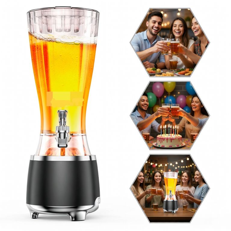 Torre Musical para Bebidas y Cerveza 2.5L - Dispensador con Grifo y Conexión BT