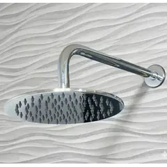 GALEZ - Salida de ducha española 8 circular de Acero INOX PESADO cromado - Universal