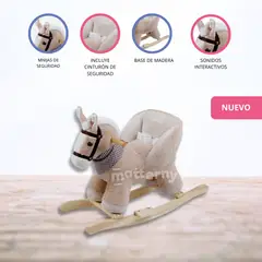 CARESTINO - Peluche Mecedor +12meses «CABALLO» Beige