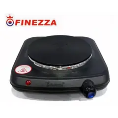 FINEZZA - Cocina Eléctrica Portátil de 1 Hornilla FZ-201D1N Negra con Encendido Eléctrico