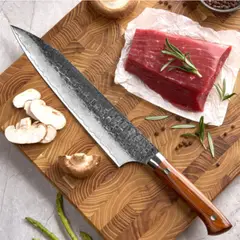 GENERICO - Cuchillo Chef #8 Japones, 67 capas de acero Damasco forjado