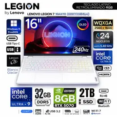 LENOVO - Laptop Legion 7 16IAX10 16" Intel Core Ultra 9-275HX 32GB RAM 2TB SSD RTX 5070 8GB 83KY005NLM