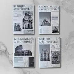 GENERICO - Pack Cuadernos Architectura Collection – 4 Diseños A4 Rayados