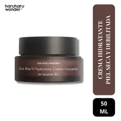 HARUHARU WONDER - Crema Facial Hidratante Piel Seca y Debilitada - Black Rice Hyaluronic Cream Unscented 50ml