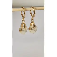 GENERICO - Aretes Colgantes de Corazón Ambar