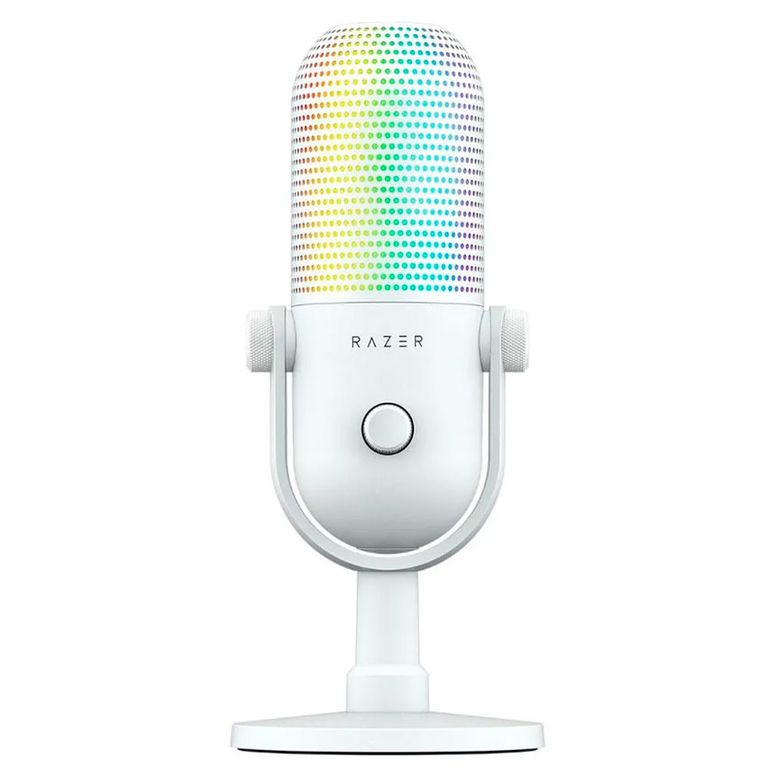 Micrófono Seiren V3 Chroma RGB USB Mic White Edition
