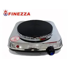 FINEZZA - Cocina Eléctrica Portátil de 1 Hornilla FZ-201D1Ch Negra con Encendido Eléctrico