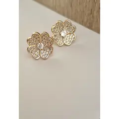 GENERICO - Aretes de Flor Mujer Bañado