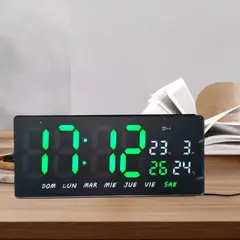 GENERICO - Reloj Calendario Digital de Pared y Mesa - Verde