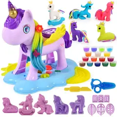 GENERICO - Juego de Set de Unicornio de Plastilina Moldeable + 6 Plastilinas