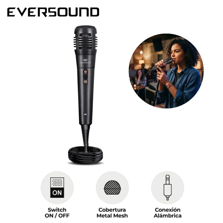 Micrófono Alámbrico EV600 ESOUND Cable 3M