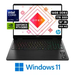 HP - Laptop OMEN GAMING 16-AM0073DX - CORE ULTRA 7 255H RAM 16GB 1TB SSD RTX 5060 8GB 16″ 2K 144Hz W11