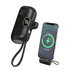 OEM - Mini Cargador Portátil Demgel DE-2028 para Android y iPhone 6500 mAh PD 25W Negro