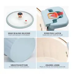 GENERICO - Olla a Presión antiadherente con tapa con sello de silicona antiderrames