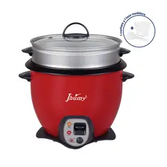 JHUMY - Olla arrocera 2 . 2Lt con vaporera y sofrito color rojo