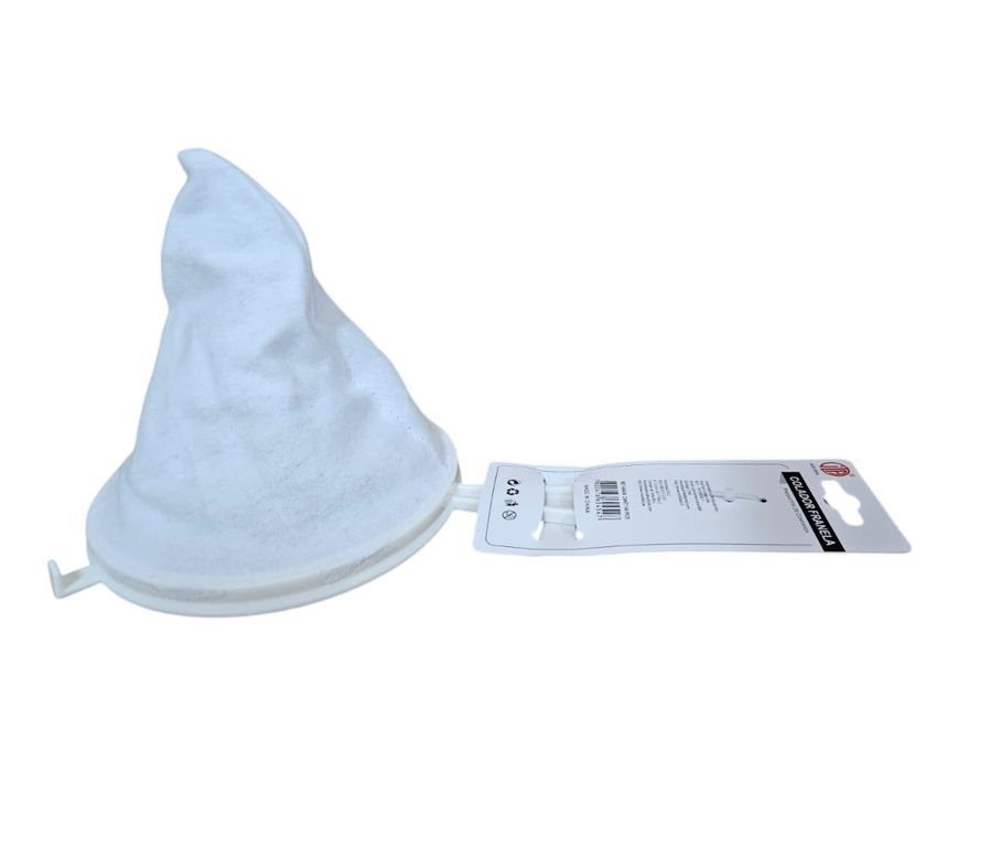Colador Franela De Tela De 22 Cm Largo Color Blanco 2 Ud