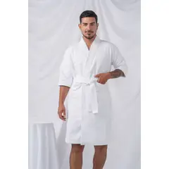 SOÑALIERE - Salida de Baño Hombre Microfibra - Blanco L