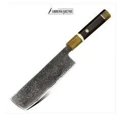 GENERICO - Cuchillo Buffalo Nakiri #7, Acero Damasco de 67 Capas