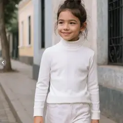 GENERICO - Polo Cafarena Blanco Niña Niña 100 Algodón - Angela Kids