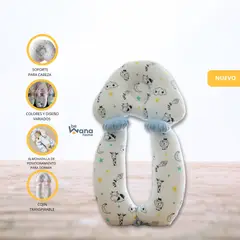 CUZKA - Almohada Antivuelco para Bebé «ROULE» Ligth Blue